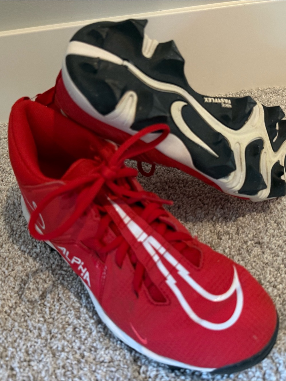 Nike Alpha Boys Red Football Cleats